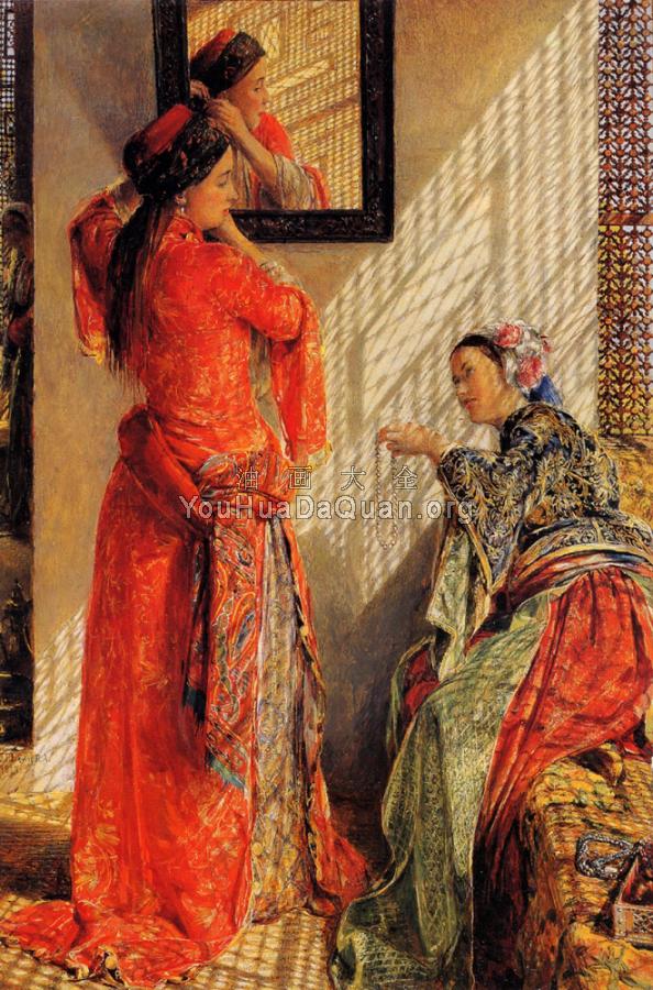 Indoor Gossip, Cairo - 约翰·费德里克·里维斯